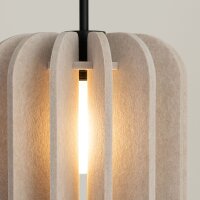Hängelampe Stahl Filz Grau E27 L:27 cm Schirm Modern