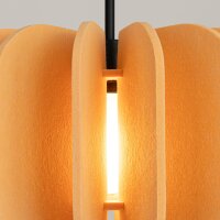 Hängelampe Filz Gelb E27 L:45 cm blendarm Modern
