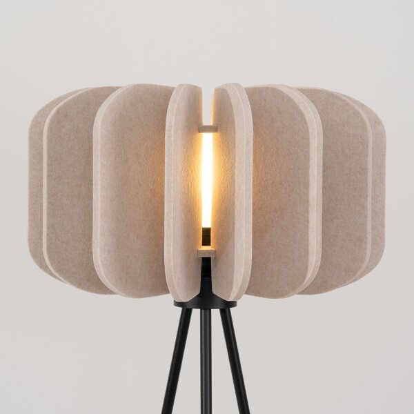 Stehleuchte Dreibein Filz Beige E27 H:134 cm Modern