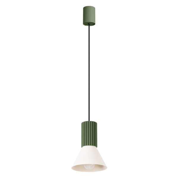 Hängelampe Stahl Aluminium Grün E14 L:14 cm Modern