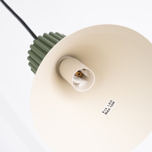 Hängelampe Stahl Aluminium Grün E14 L:14 cm Modern