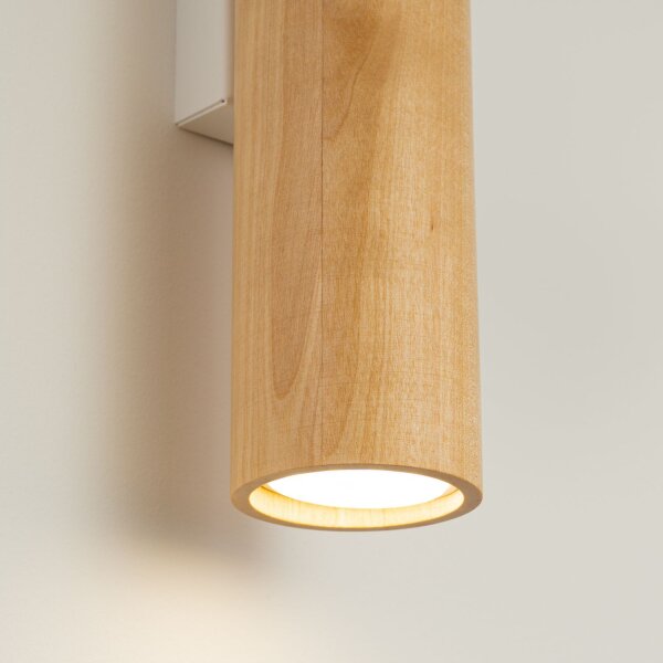 Wandleuchte Up Down Holz Natur GU10 H:30 cm Modern