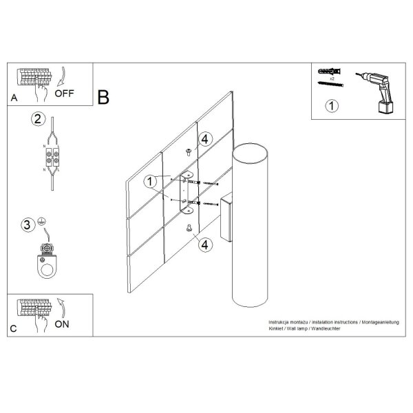 Wandleuchte Up Down Holz Natur GU10 H:30 cm Modern