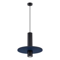 Pendelleuchte Stahl Filz Marineblau GU10 Ø30 cm...