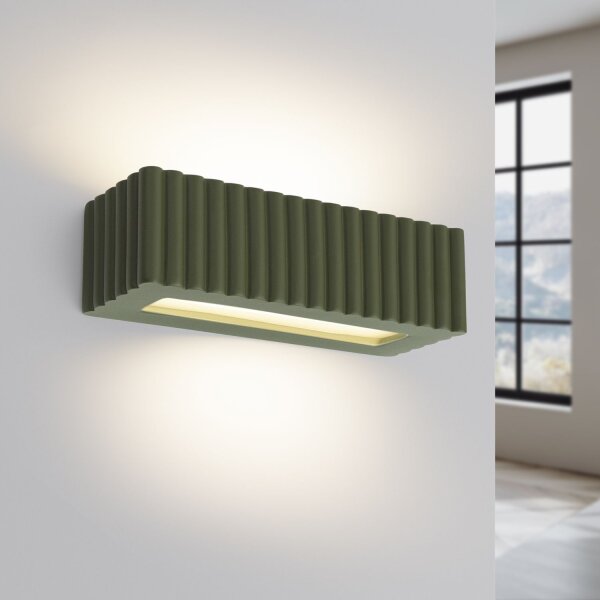 Wandlampe Keramik Olivgrün indirekt E27 B:34 cm Up Down