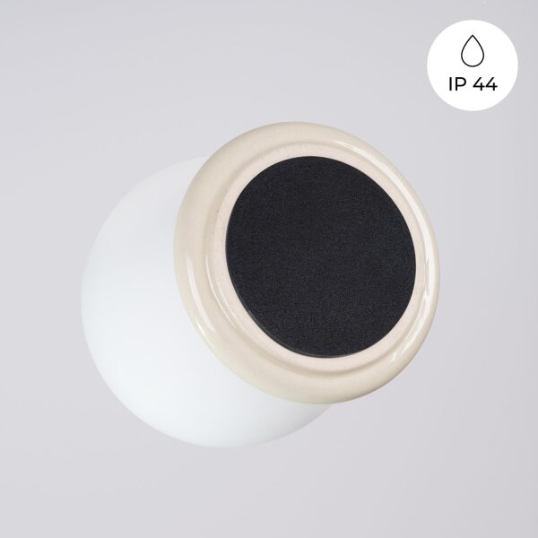 Wandlampe Keramik Glas Beige G9 IP44 B:12 cm blendarm