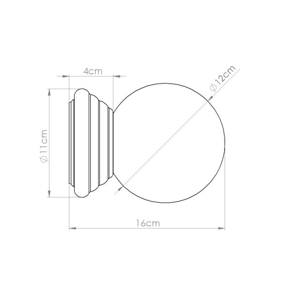 Wandlampe Keramik Glas Beige G9 IP44 B:12 cm blendarm