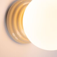 Wandlampe Keramik Glas Beige G9 IP44 B:12 cm blendarm
