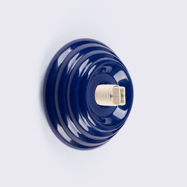 Wandleuchte Keramik Glas Blau G9 IP44 B:12 cm blendarm