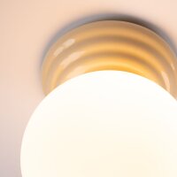 Deckenlampe blendarm Keramik Glas Beige G9 IP44 B:12 cm