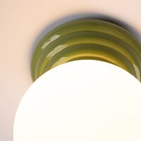 Deckenleuchte Keramik Glas Olivgrün G9 IP44 B:12 cm