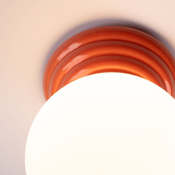 Deckenlampe Keramik Glas Pfirsich G9 IP44 B:12 cm