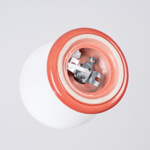 Deckenlampe Keramik Glas Pfirsich G9 IP44 B:12 cm