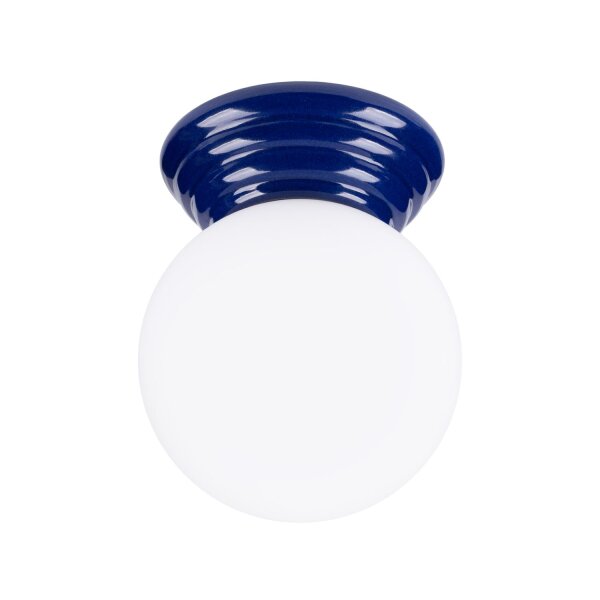 Deckenleuchte Keramik Glas Ultramarin G9 IP44 B:12 cm