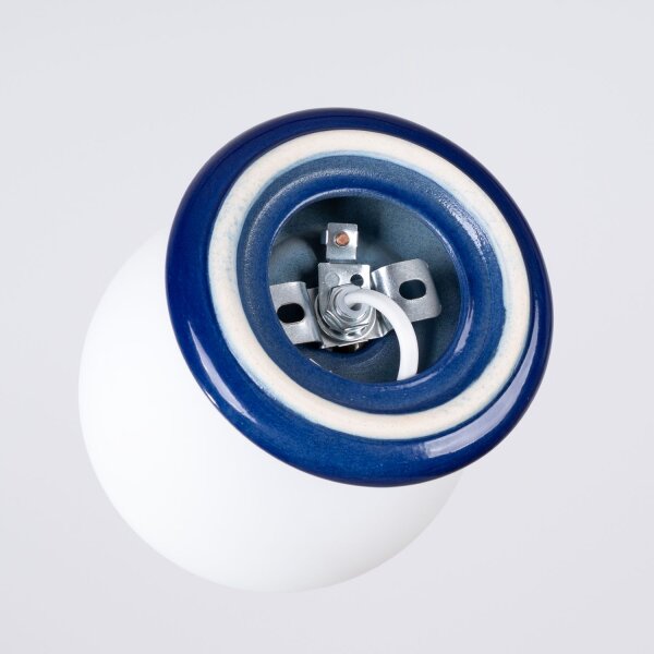 Deckenleuchte Keramik Glas Ultramarin G9 IP44 B:12 cm
