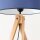 Stehleuchte Holz Stoff Marineblau E27 H:140 cm Schalter