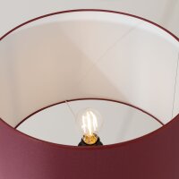 Stehlampe Holz Stoff Bordeauxrot E27 H:140 cm Schalter