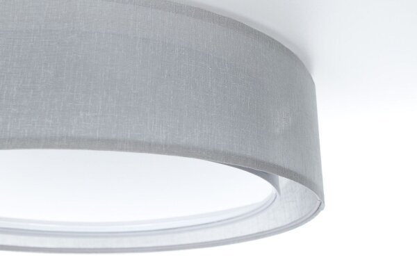 Deckenleuchte Stoff Grau E27 Ø50 cm rund blendarm