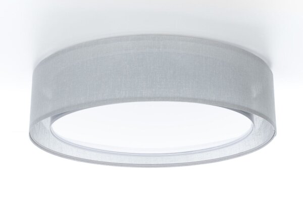 Deckenleuchte Stoff Grau E27 Ø50 cm rund blendarm
