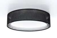 Deckenleuchte Stoff Schwarz E27 Ø50 cm rund...