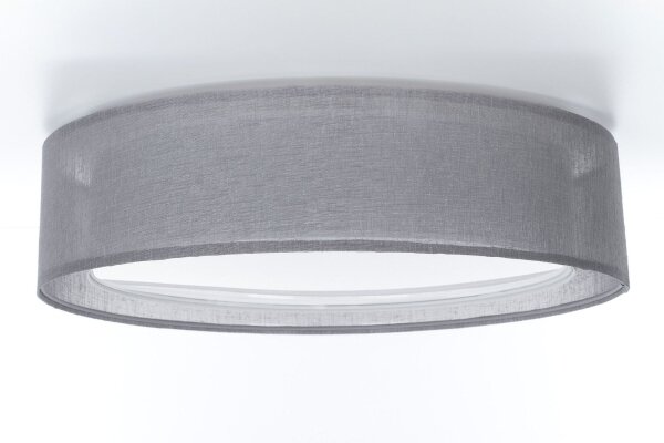 Runde Deckenlampe Stoff Anthrazit E27 Ø60 cm blendarm