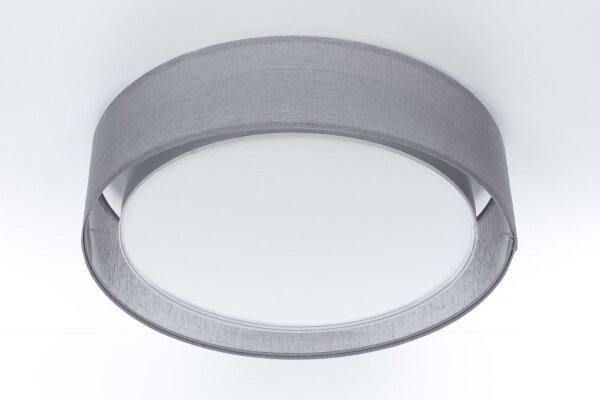 Runde Deckenlampe Stoff Anthrazit E27 Ø60 cm blendarm