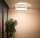 Runde Deckenlampe Stoff Anthrazit E27 Ø60 cm blendarm