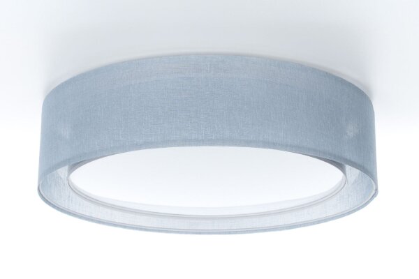 Deckenleuchte Stoffschirm Blau E27 Ø50 cm rund blendarm