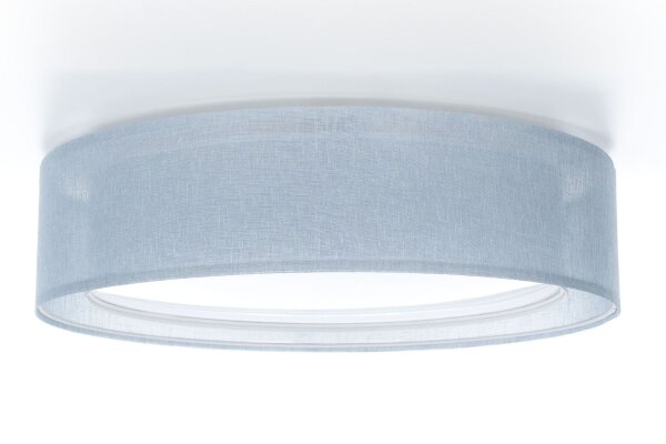 Deckenleuchte Stoffschirm Blau E27 Ø50 cm rund blendarm