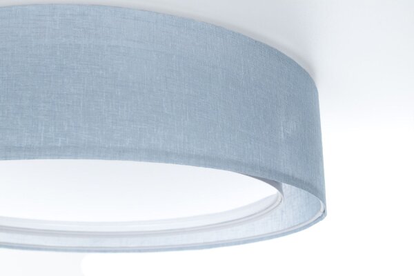 Runde Deckenlampe Stoffschirm Blau E27 Ø60 cm blendarm
