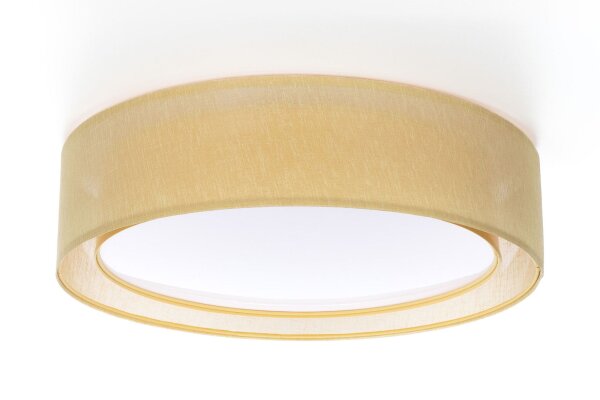 Runde Deckenlampe Stoff Gelb E27 Ø60 cm blendarm
