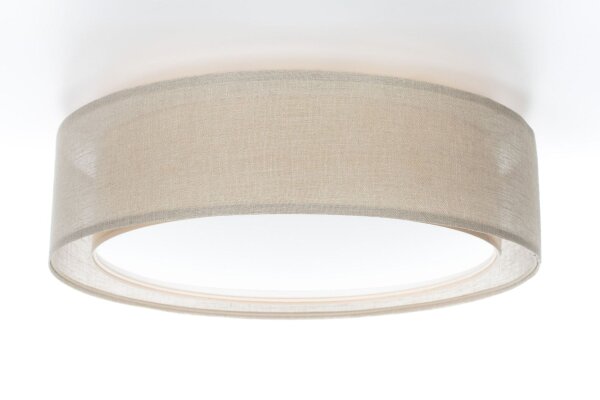 Runde Deckenlampe Stoff Braun E27 Ø60 cm blendarm