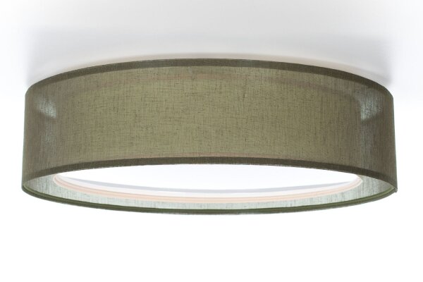 Runde Deckenlampe Stoff Grün E27 Ø60 cm blendarm