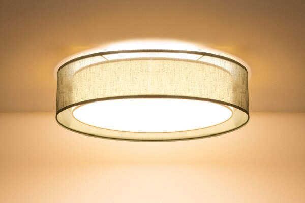 Runde Deckenlampe Stoff Grün E27 Ø60 cm blendarm