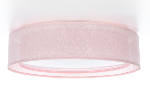 Deckenleuchte Stoff Rosa E27 Ø50 cm rund gemütlich