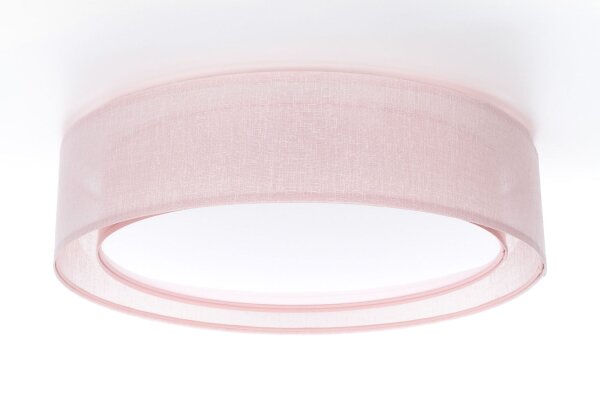 Runde Deckenlampe Stoff Rosa E27 Ø60 cm blendarm