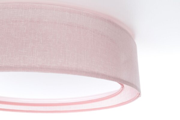 Runde Deckenlampe Stoff Rosa E27 Ø60 cm blendarm