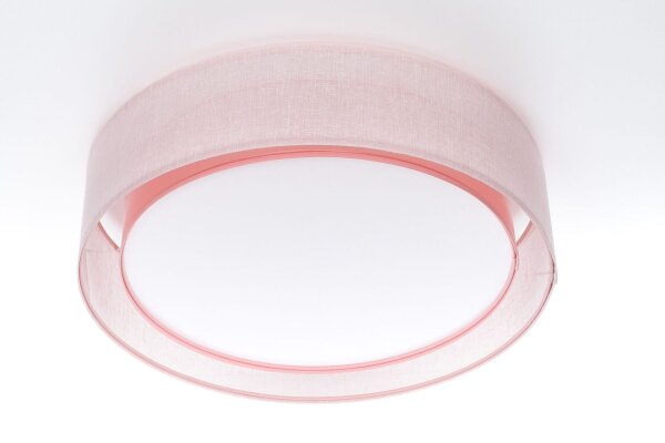 Runde Deckenlampe Stoff Rosa E27 Ø60 cm blendarm