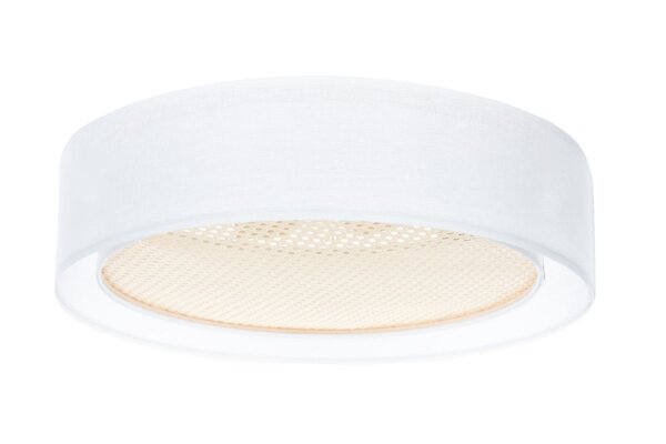 Runde Deckenlampe Stoff Weiß Gold E27 Ø60 cm blendarm