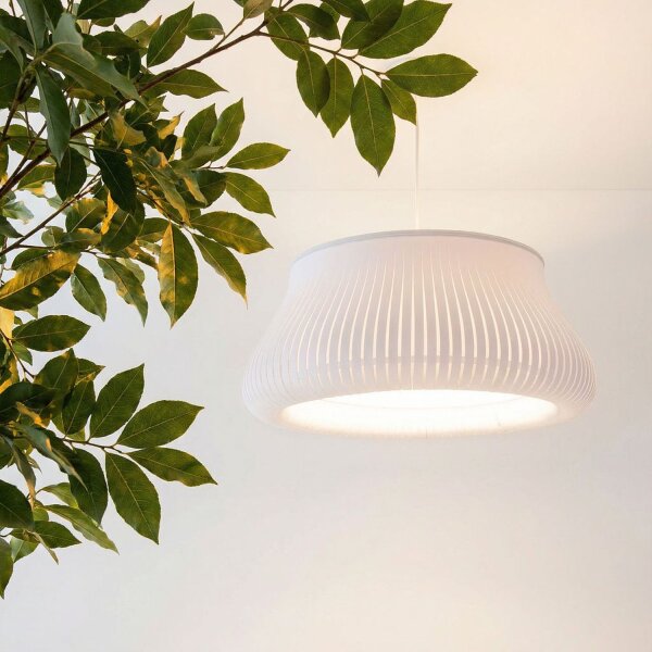 Hängelampe Weiß E27 Ø30 cm rund blendarm gemütlich