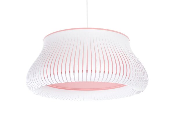 Runde Pendelleuchte Weiß Rosa E27 Ø40 cm blendarm