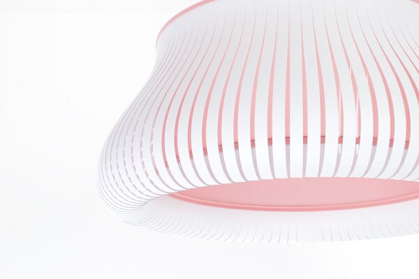Runde Pendelleuchte Weiß Rosa E27 Ø40 cm blendarm