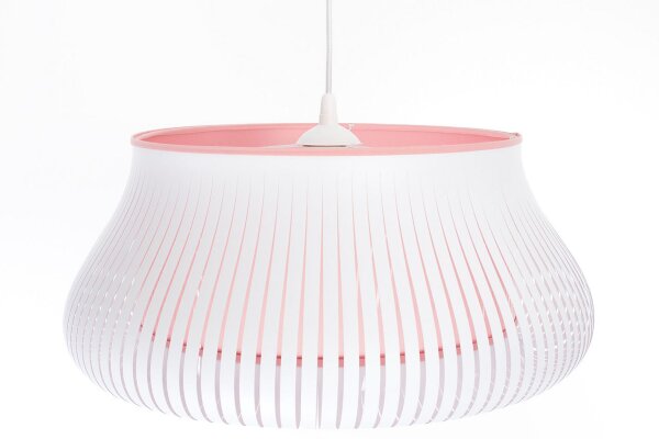 Runde Pendelleuchte Weiß Rosa E27 Ø40 cm blendarm