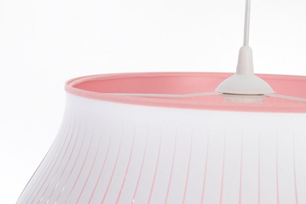 Runde Pendelleuchte Weiß Rosa E27 Ø40 cm blendarm