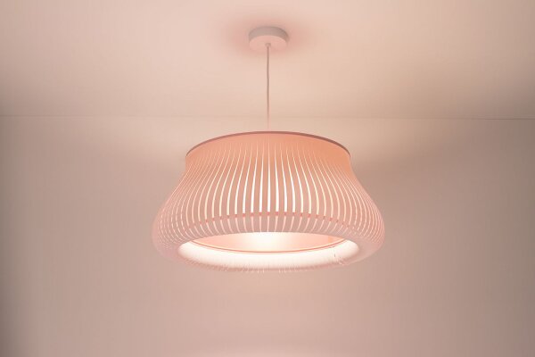 Runde Pendelleuchte Weiß Rosa E27 Ø40 cm blendarm
