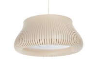 Runde Pendelleuchte Beige Wei&szlig; E27 &Oslash;40 cm blendarm