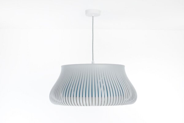 Runde Pendelleuchte Blau Weiß E27 Ø40 cm blendarm