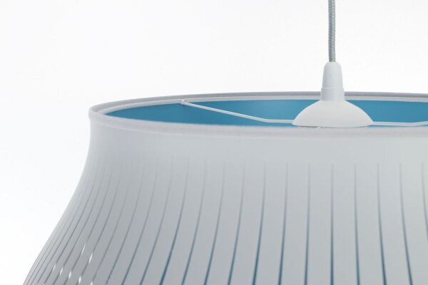 Runde Pendelleuchte Blau Weiß E27 Ø40 cm blendarm
