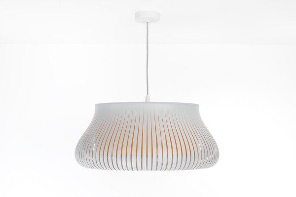 Runde Pendelleuchte Gelb Weiß E27 Ø40 cm blendarm
