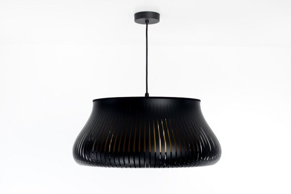 Hängelampe Schwarz E27 Ø30 cm rund gemütlich blendarm